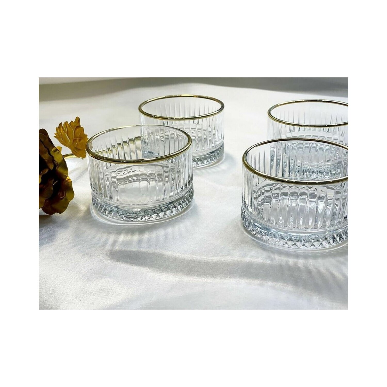 Pasabahce Elysia Snackschale, 4-fach, 230 cc, Gold transparent - Bild 1