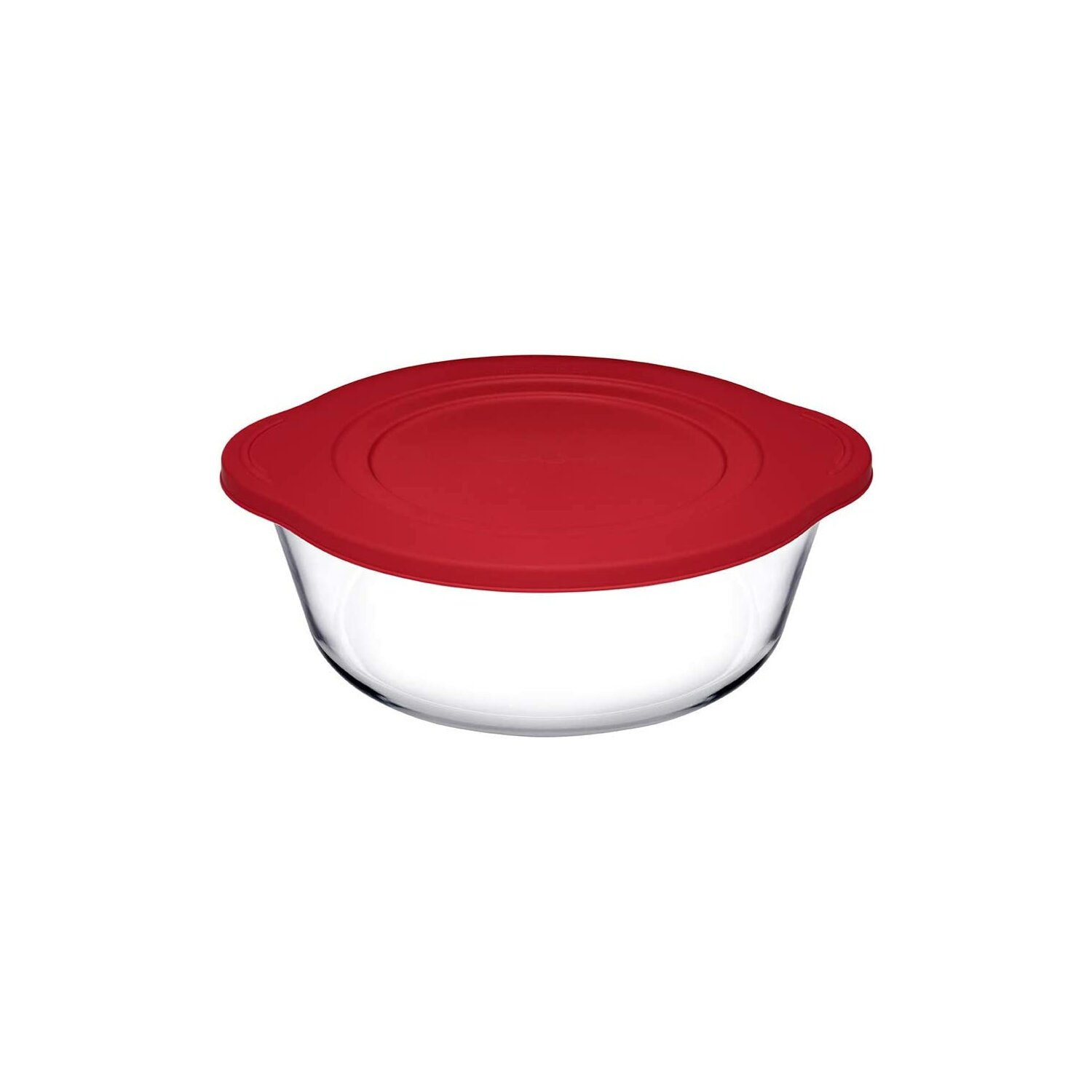 Pasabahce Borcam Rundtopf Kunststoff rot mit Deckel 1450 cc - Bild 1
