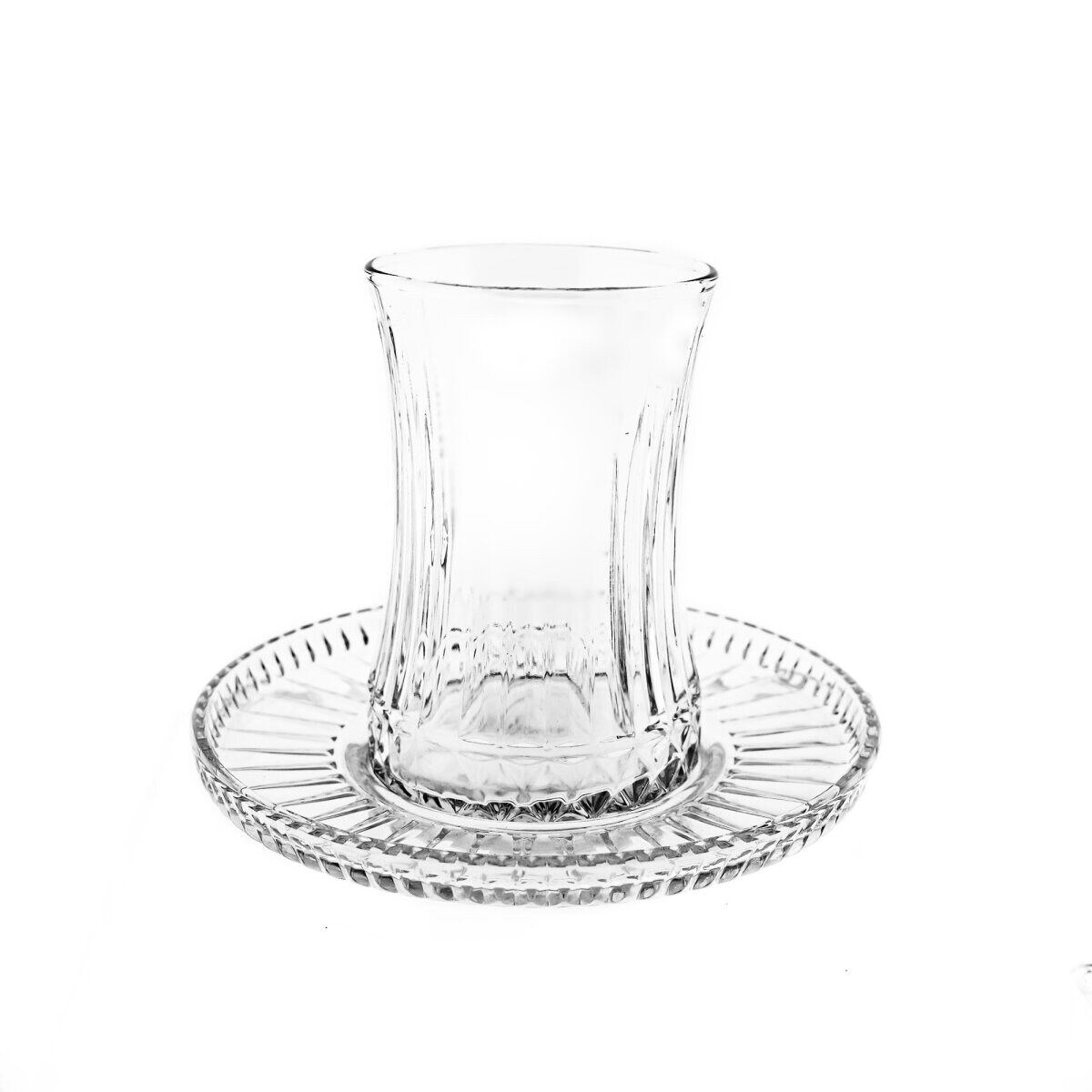 Elegantes 12er-Set Teegläser mit Unterteller  - dezente