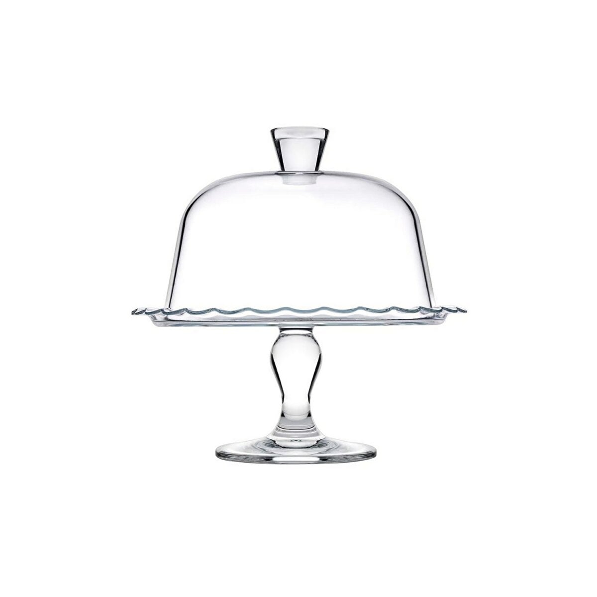 Pasabahce Petite Patisserie Servierplatte mit Glocke - 26,5 x 26 cm - Bild 1