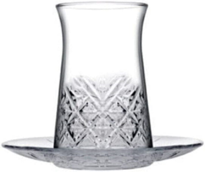 12 Teilig Teegläser mit Untertassen  aus Glas transparent