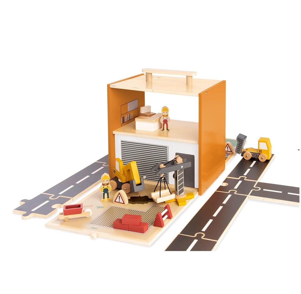 Spielwelt Gustav – Holzbaustelle mit Figuren & Zubehör, ab 3 Jahren | 04035769055592