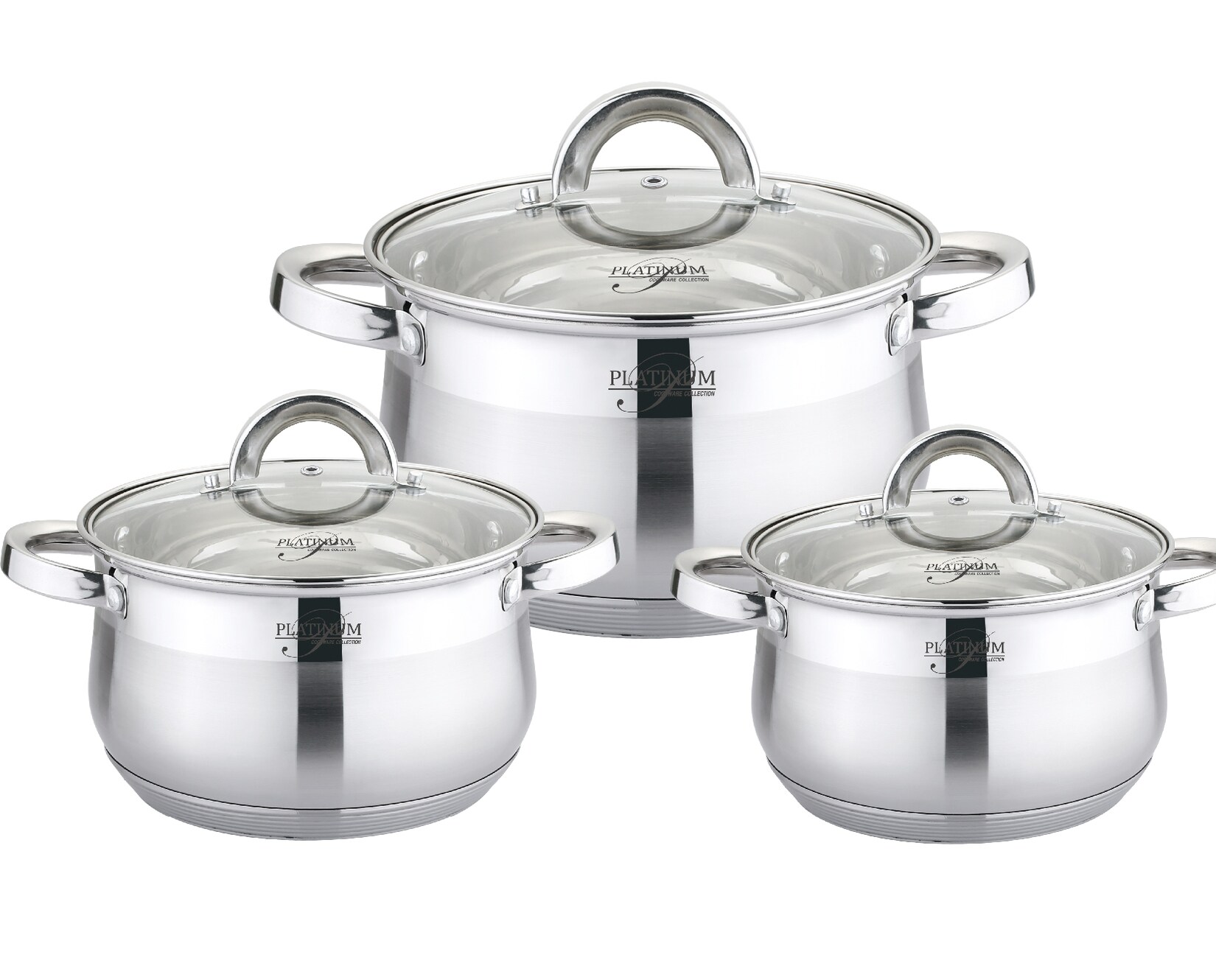 6tlg. Edelstahl Kochtopf-Set