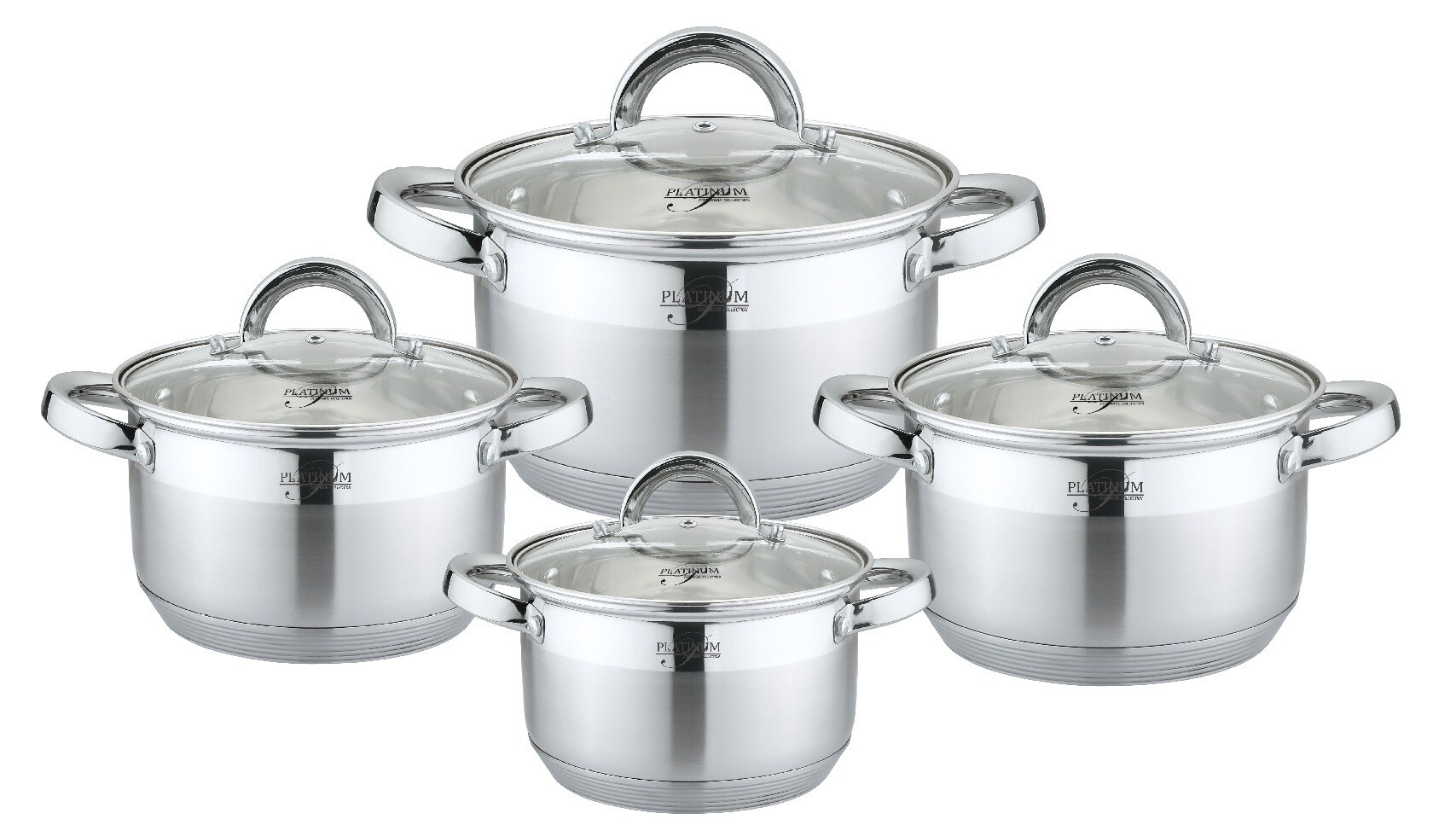 8tlg. Edelstahl Kochtopf-Set - Bild 1