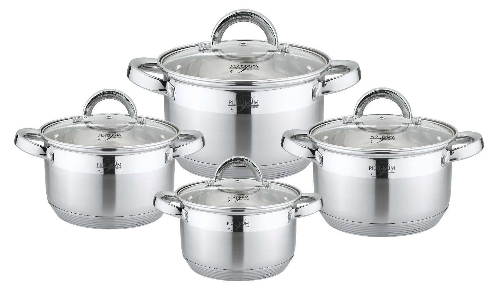 8tlg. Edelstahl Kochtopf-Set