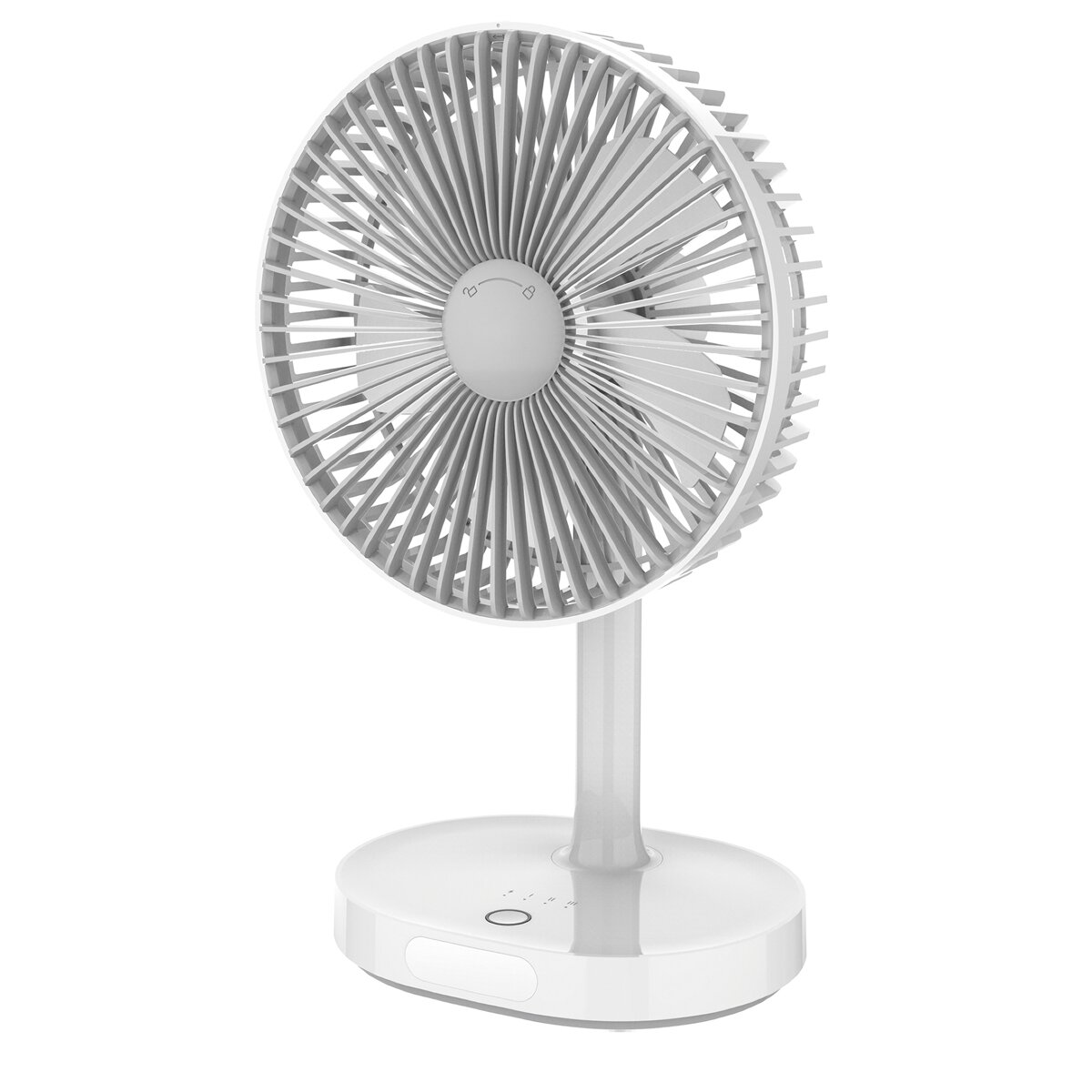 Platinet Akku Tischventilator 3000 mAh mit Nachtlicht Wei&szlig; Grau - Bild 1