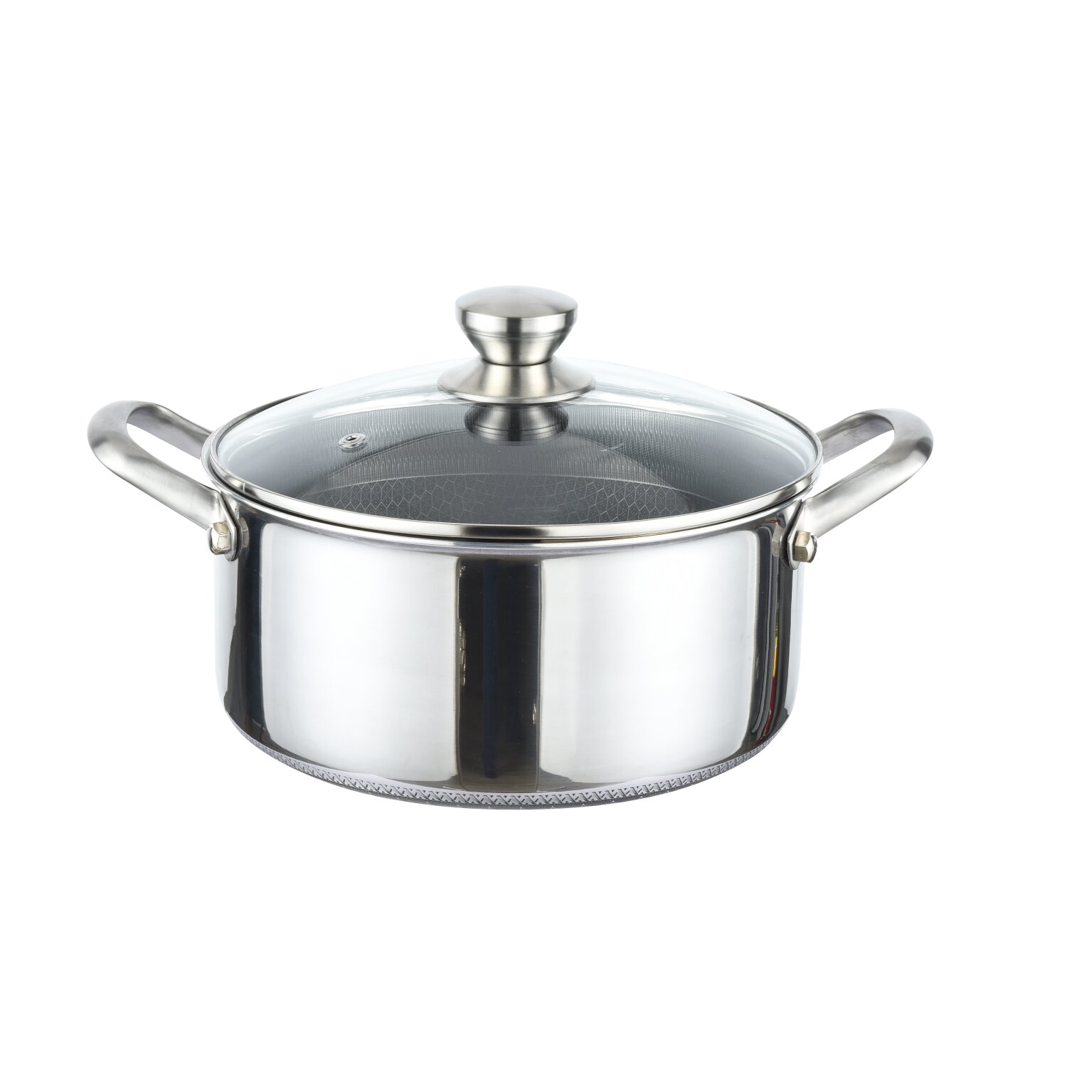 Edelstahl Wabenstruktur Kochtopf Induktion &Oslash;24cm Topf - Bild 1