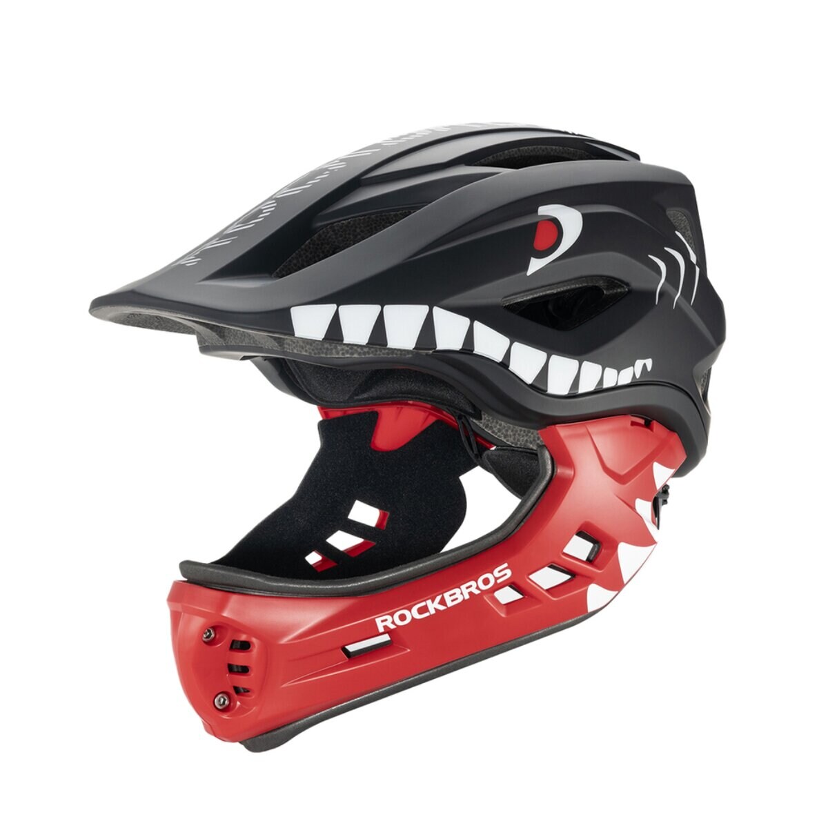 TT-32005 Shark Kinder Fahrradhelm mit Kinnschutz Größe M Schwarz