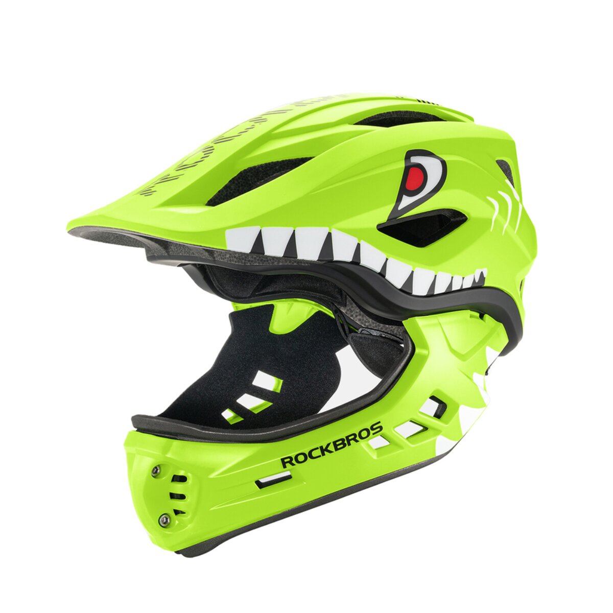 Rockbros TT-32004 Shark Kinder Fahrradhelm mit Kinnschutz Gr&ouml;&szlig;e M Gr&uuml;n - Bild 1