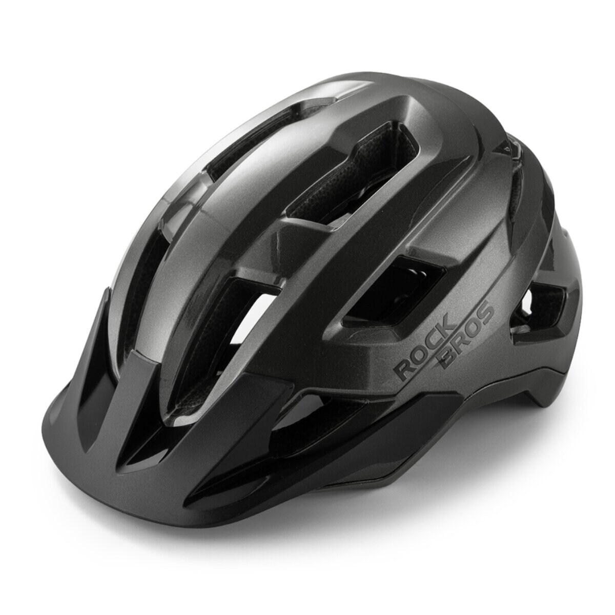 Rockbros LK-67 Jugend-Fahrradhelm mit abnehmbarem Visier 54–58 cm Grau