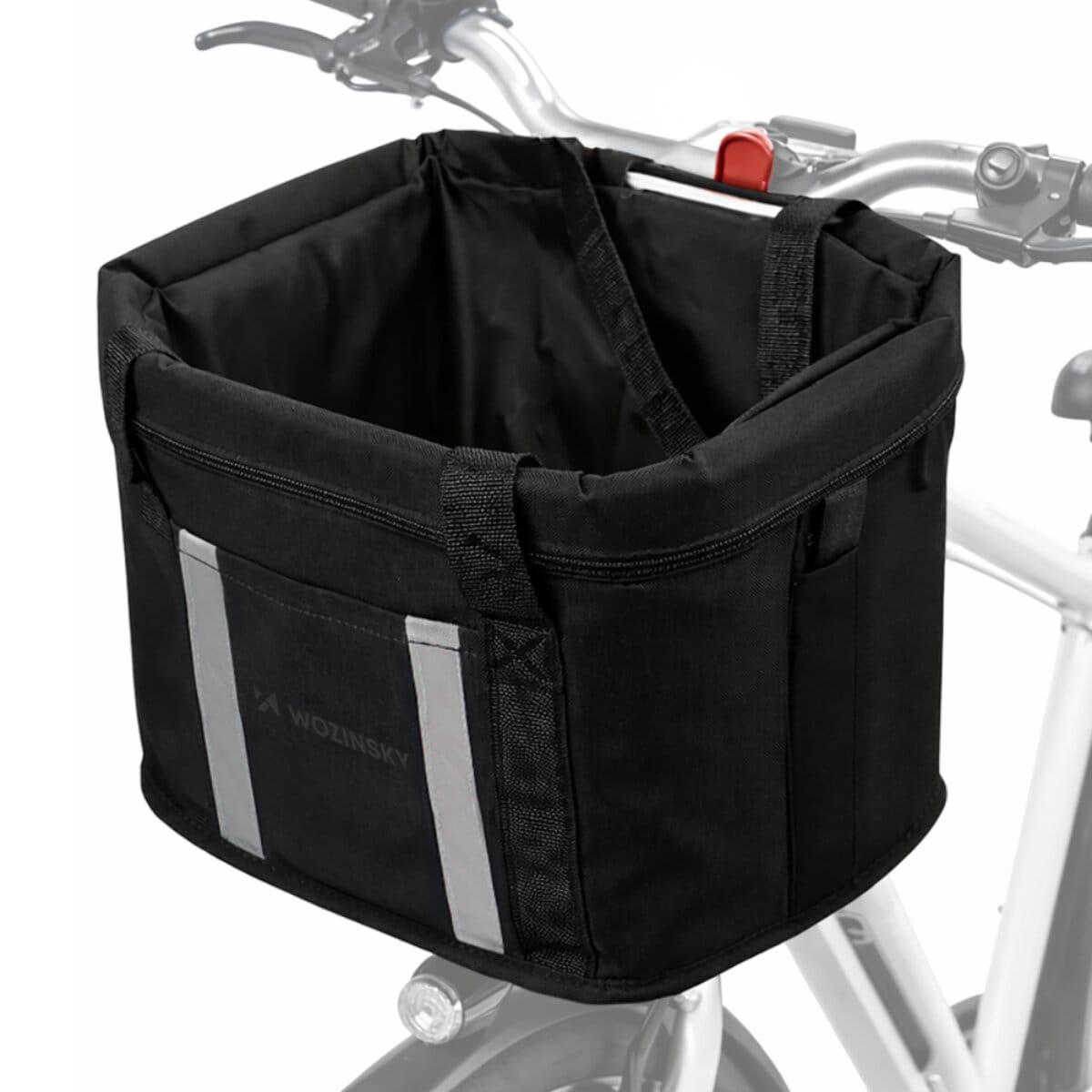 Wozinsky Fahrradkorb Stoff Lenker abnehmbar Einkaufskorb mit Deckel - Bild 1