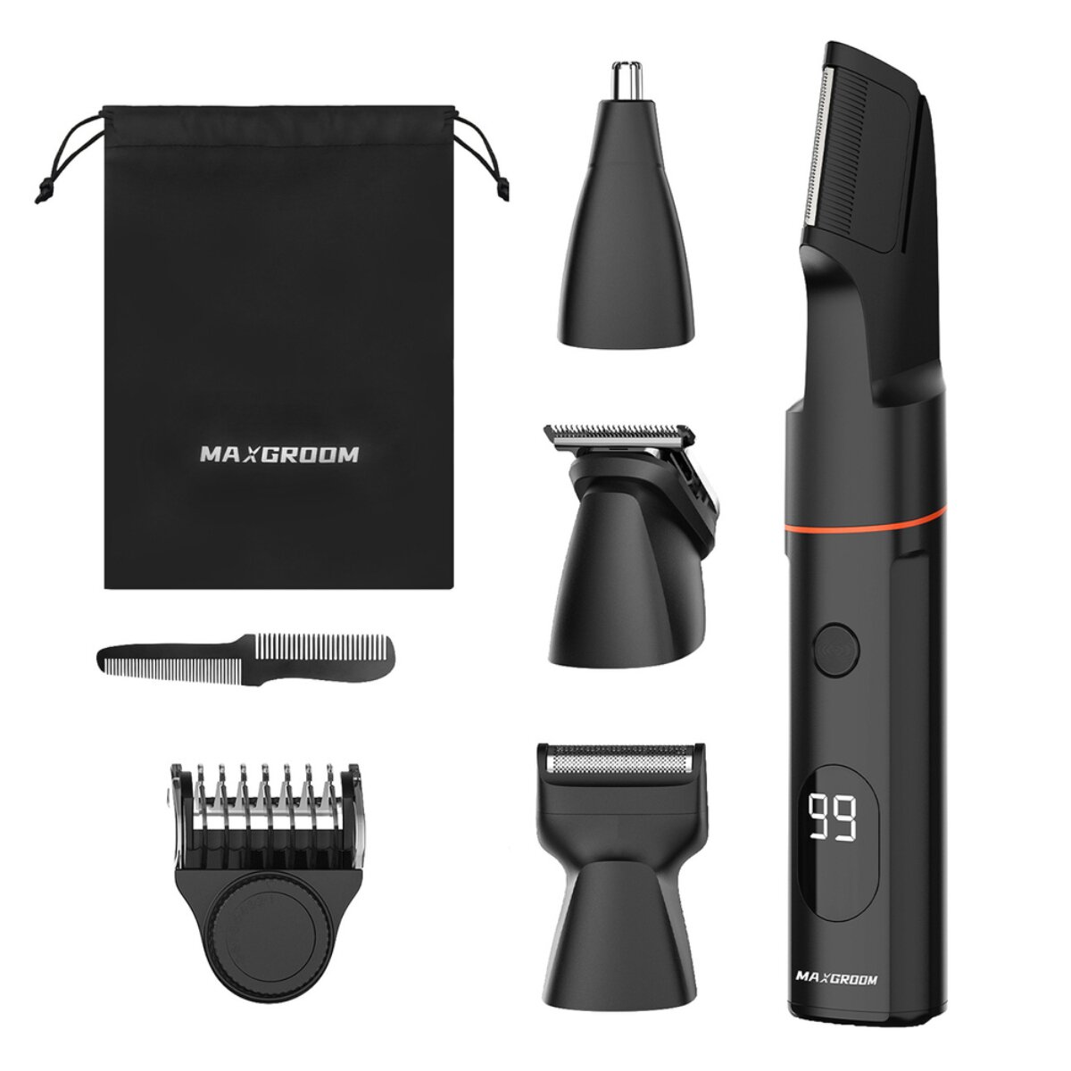 MAXGROOM LK-881 Multifunktionstrimmer Barttrimmer IPX6 Schwarz - Bild 1