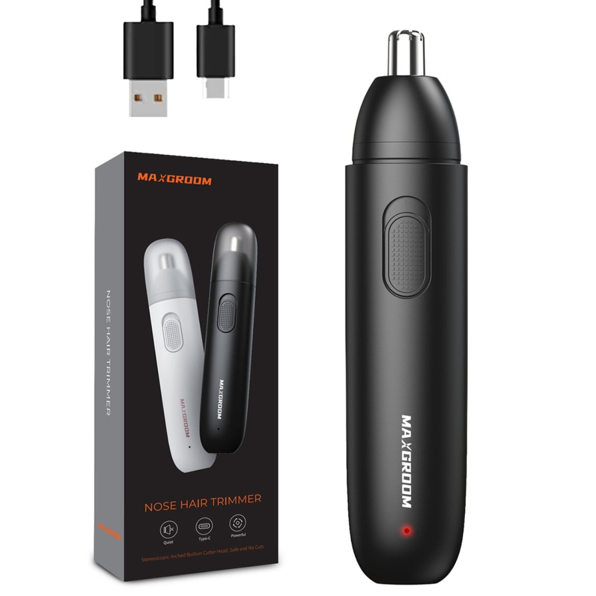 MAXGROOM GT2220A Nasen Ohrhaartrimmer USB-C Schwarz - Bild 1