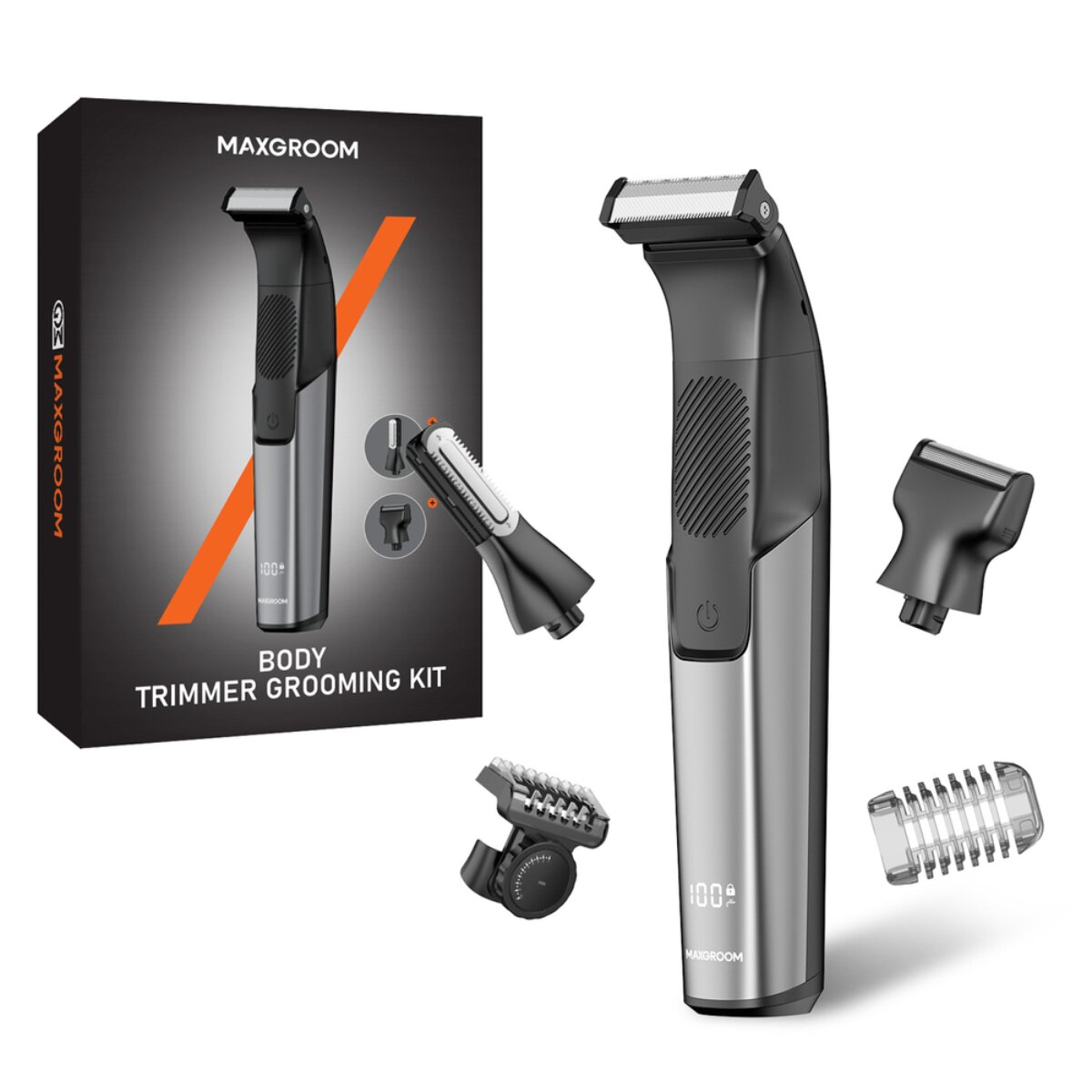 MAXGROOM JK-319 Multifunktionstrimmer IPX6 mit LED Schwarz - Bild 1