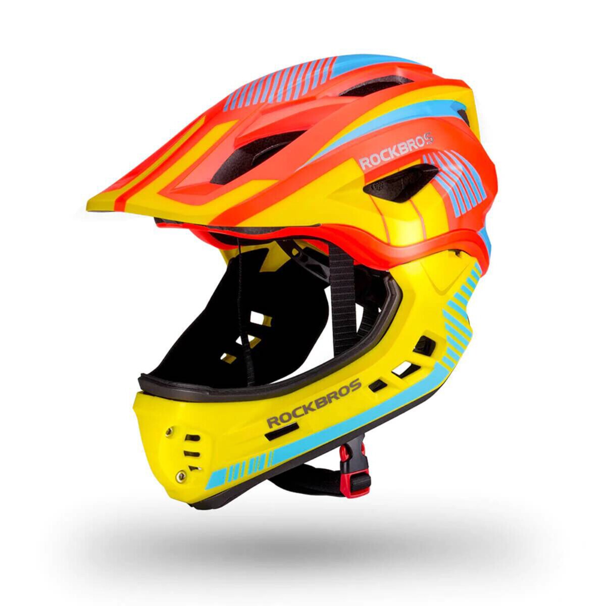 Rockbros Kinder Fahrradhelm mit Kinnschutz Gelb / Orange S