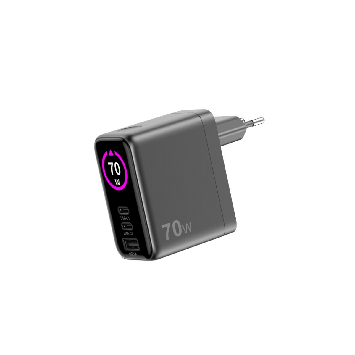 Sitecom Ladegerät 70W GaN 2x USB C 1x USB mit LED Display und
