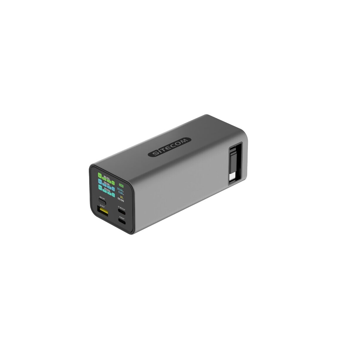 Sitecom Laptop Powerbank 20000 mAh 100W mit ausziehbarem USB C Kabel