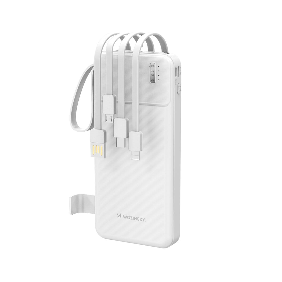 Wozinsky W11-W Powerbank 10000mAh mit Kabeln, Halterung und LED Wei&szlig; - Bild 1