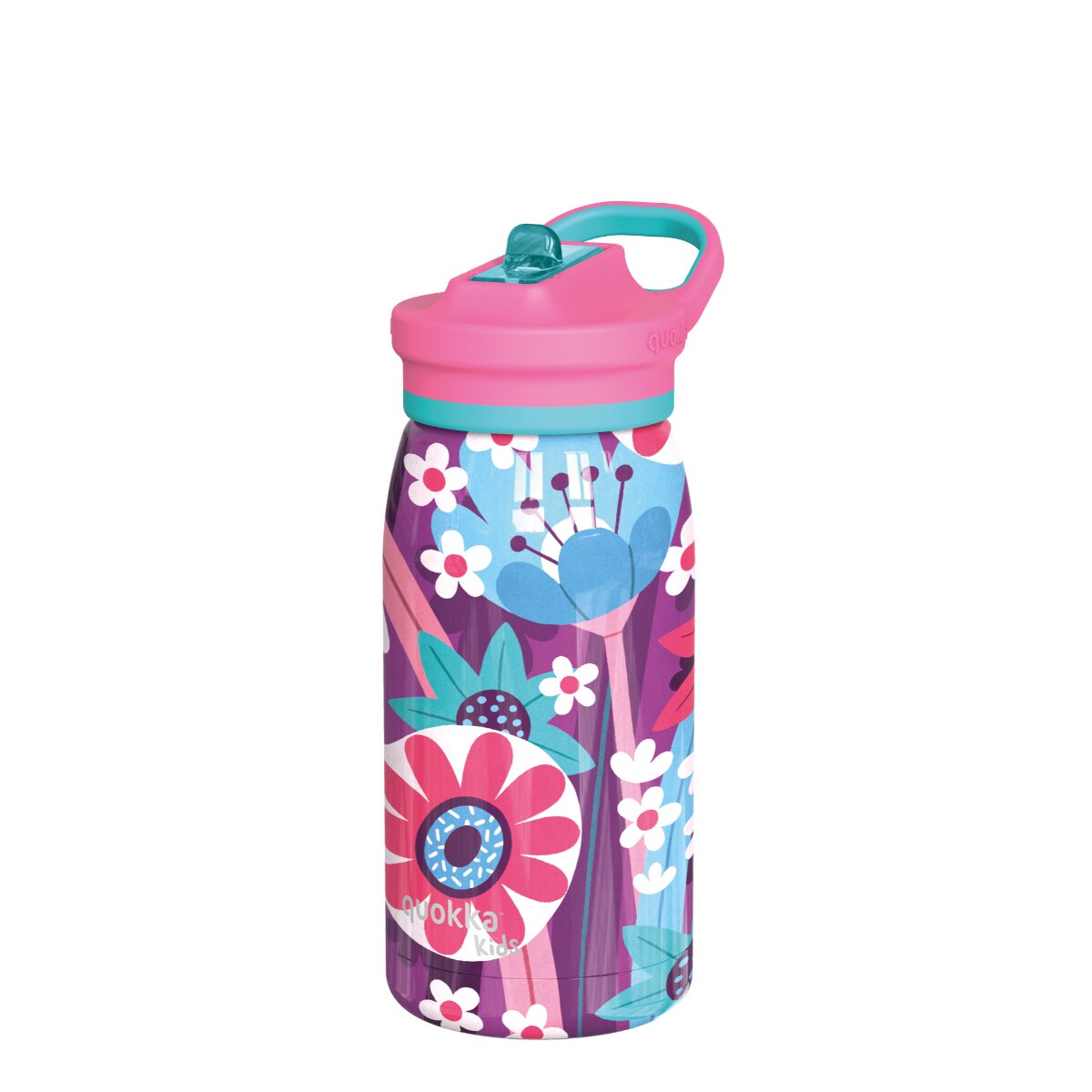 Quokka Pop Kids Trinkflasche BLOOMING GARDEN 445 ml mit Trinkhalm - Bild 1
