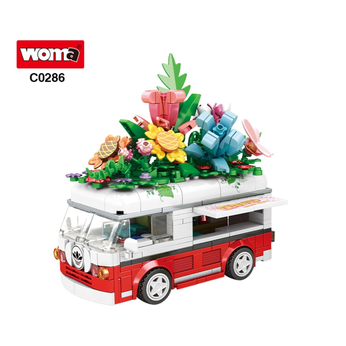 WOMA C0286 Blumenverkaufswagen Klemmbaustein 457 Teile ab 6 - Bild 1