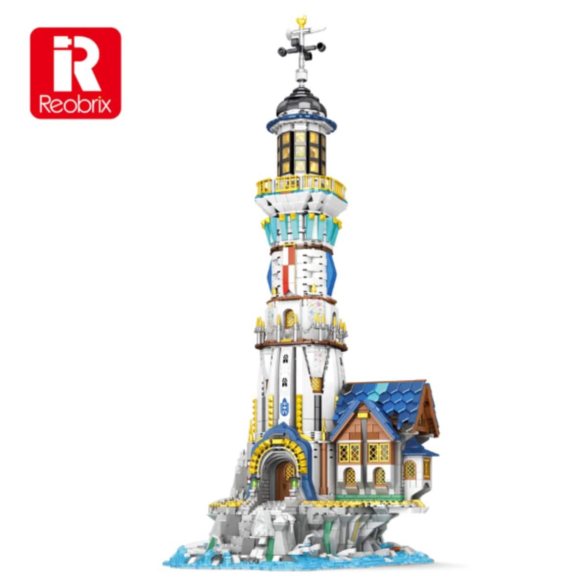 Reobrix 66028 Mittelalterlicher Leuchtturm Klemmbaustein 3228 Teile ab 14 - Bild 1