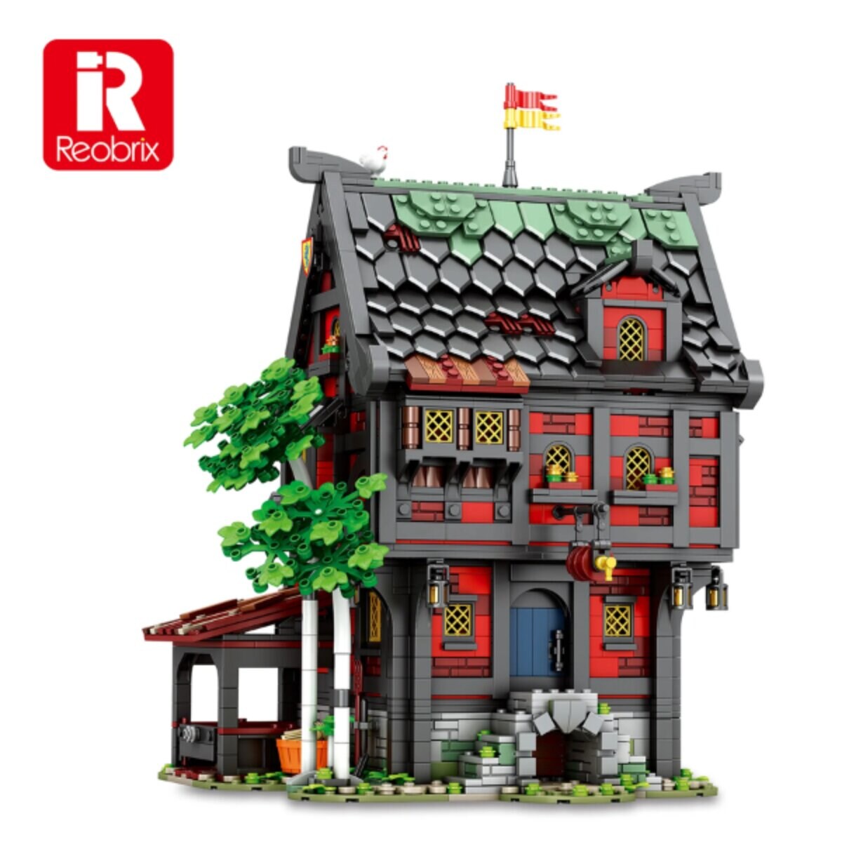 Reobrix 66017 Mittelalterliche Taverne Klemmbaustein 3214 Teile ab 14