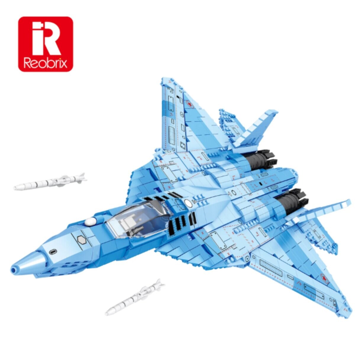 Reobrix 33030 SU-57 Kampfjet Klemmbaustein Flugzeug 1456 Teile ab 14