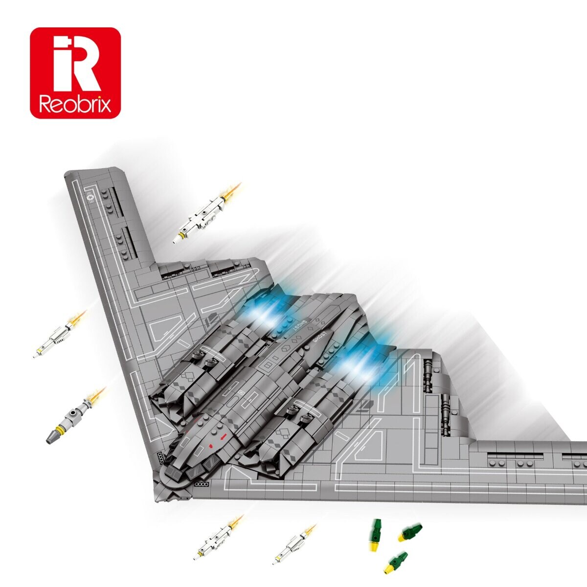 Reobrix 33038 Bomber Klemmbaustein Flugzeug 2063 Teile ab 14