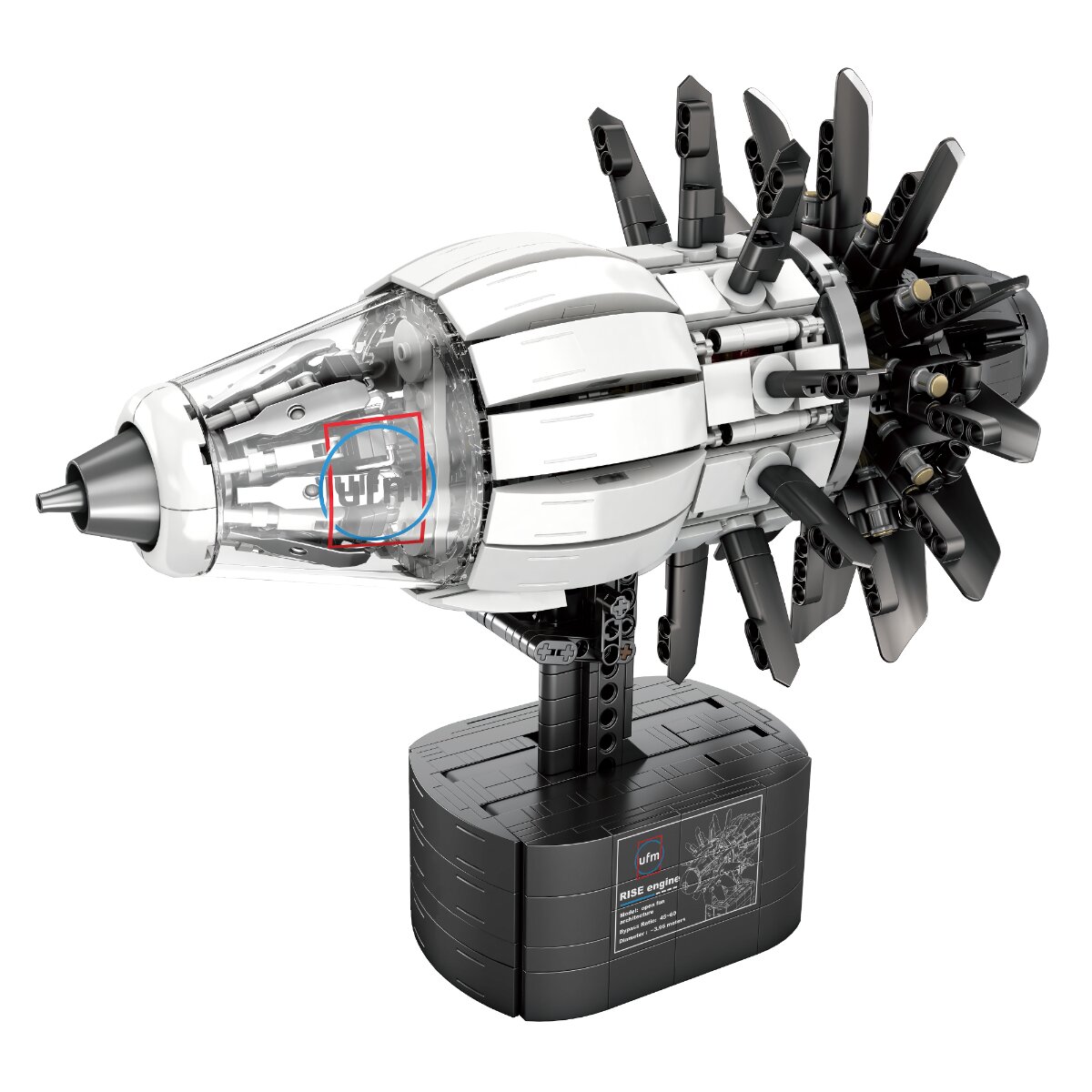 Reobrix 33018 Flugzeugmotor 1351 Teile Klemmbaustein Modell ab 14 - Bild 1