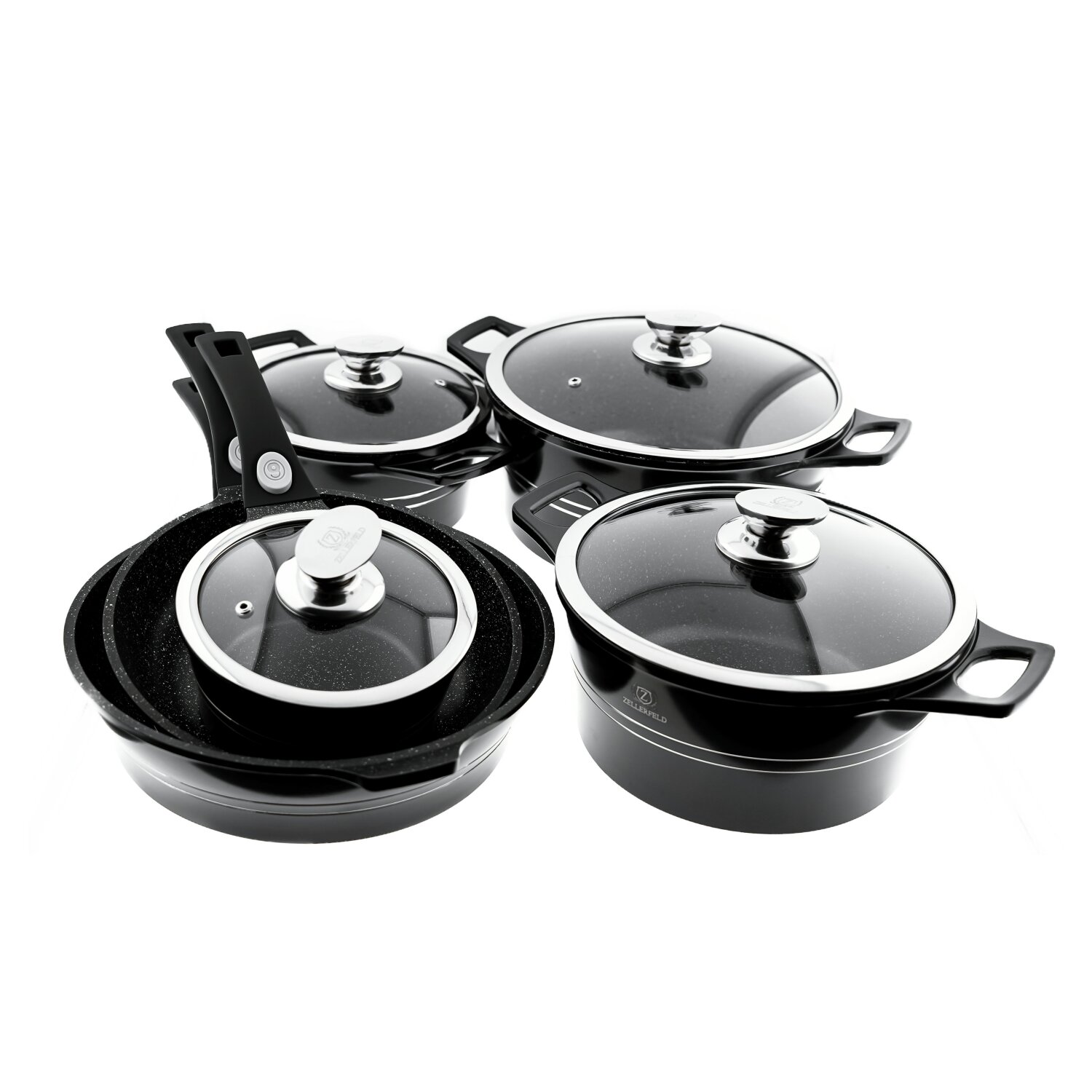 Kochgeschirr Set 14 tlg Topfset Induktion Kochtopfset Aluminium - Bild 1