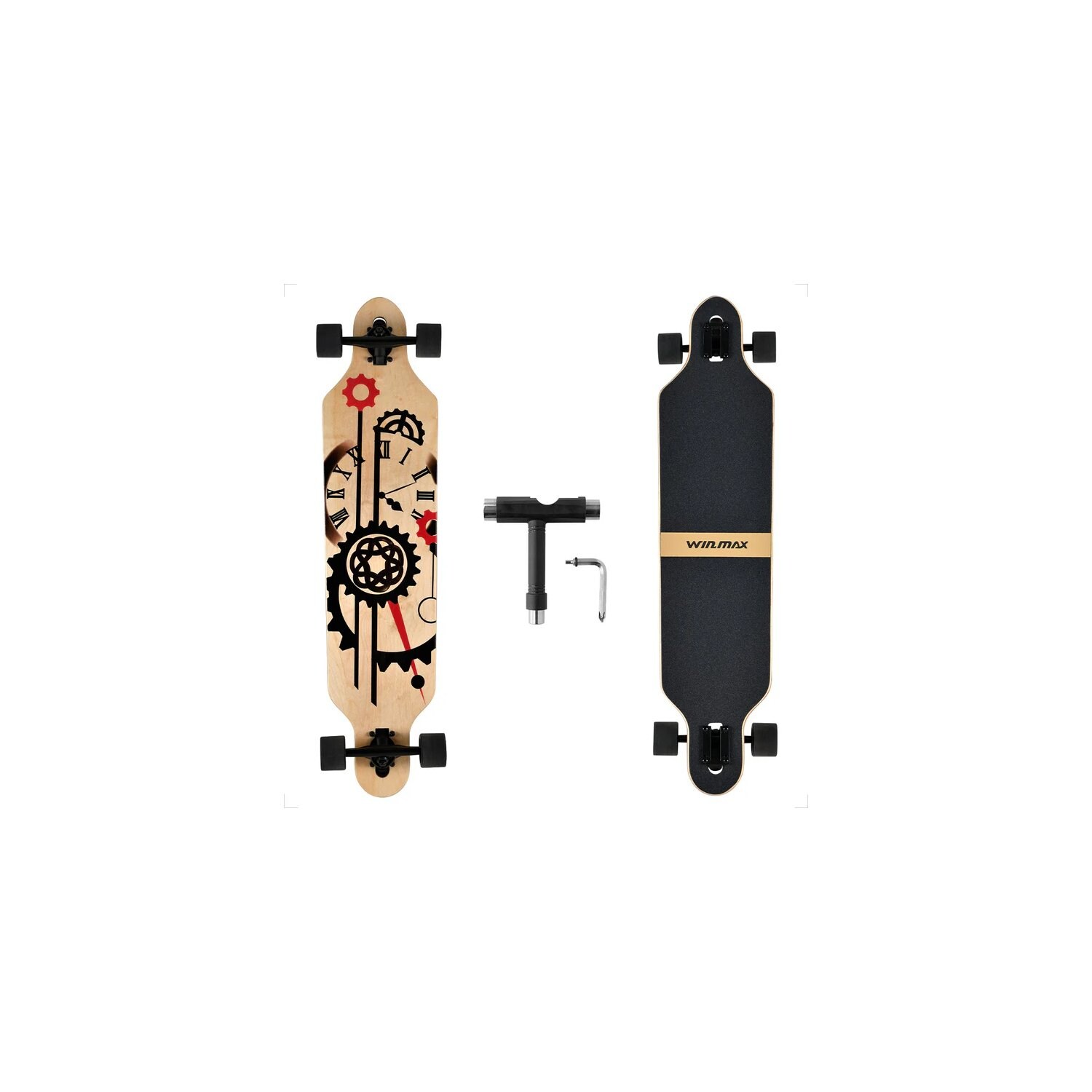 41 Zoll Longboard Skateboard Uhr Design 8-lagiges Ahorndeck | 04255698289190