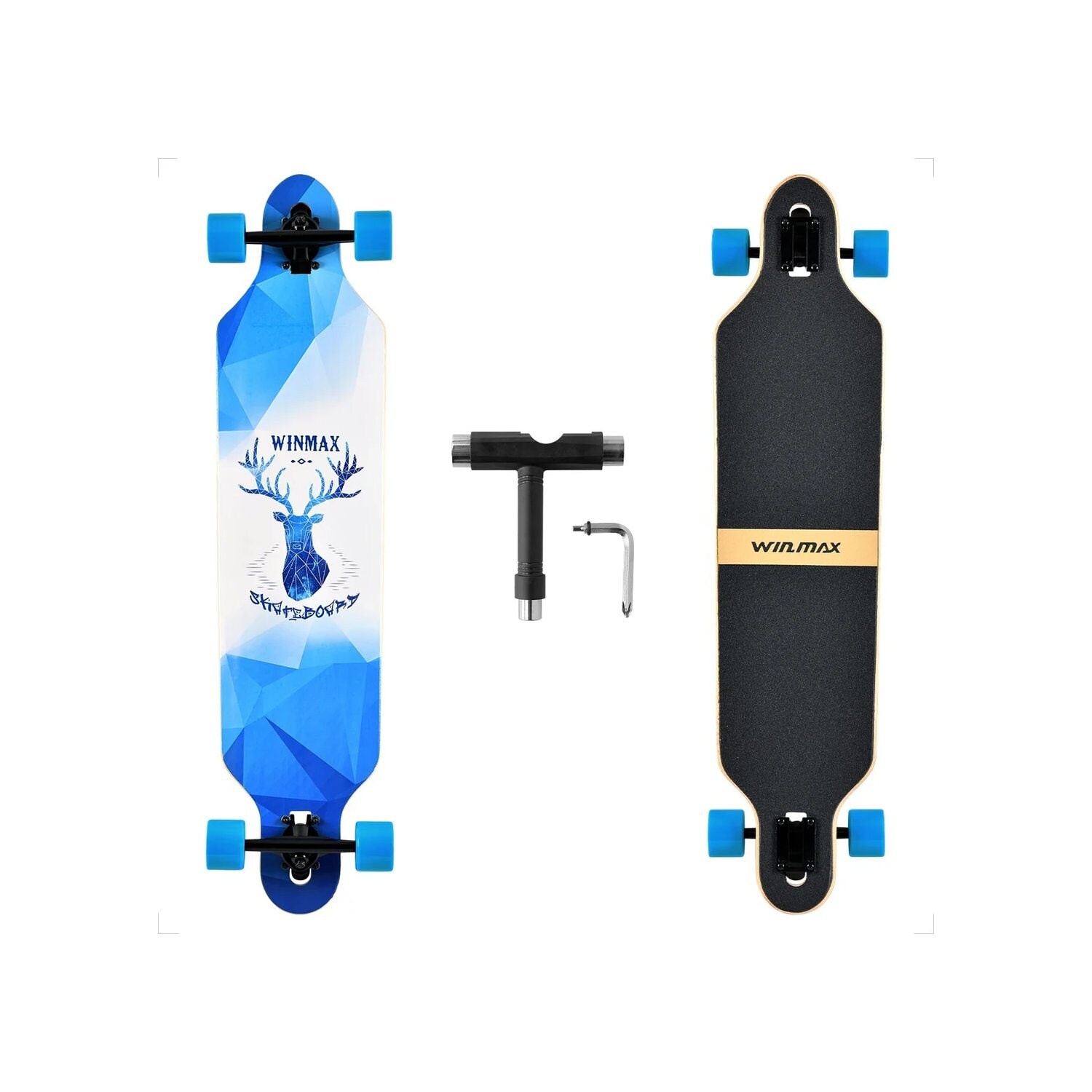 Twin Tip Skateboard Longboard Elk 8 Lagen, ABEC 11 | 04255698289213