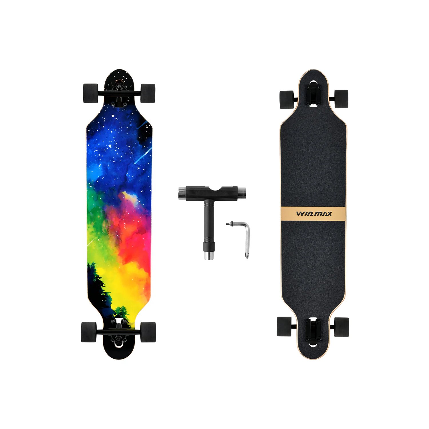 Twin Tip Skateboard Longboard Farbe Sky 8 Lagen, ABEC 11 - Bild 1