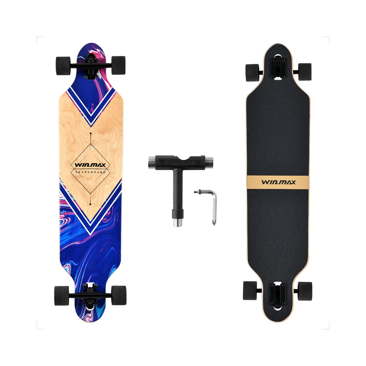 Twin Tip Skateboard Longboard Color Dream 8 Lagen, ABEC 11 - Bild 1