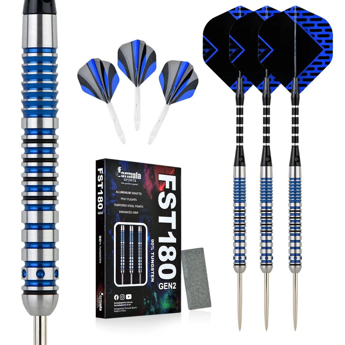 Formula FST180 Gen2 Blue Tungsten Dart Steeltip 23 Gramm