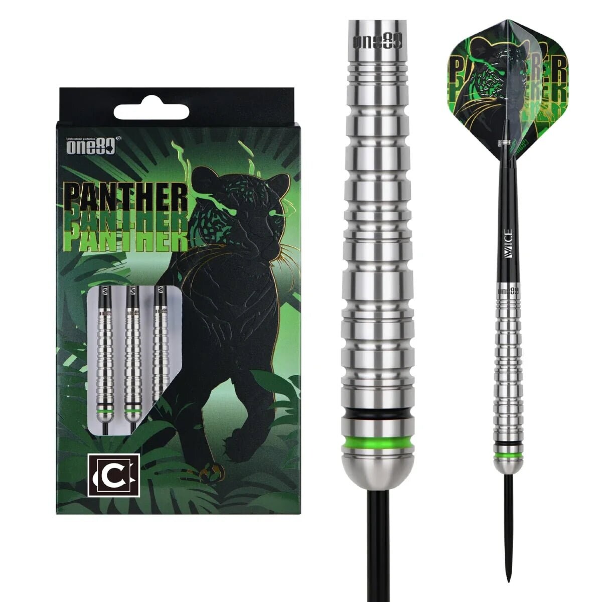 One80 Panther-C Steeltip Dartset 22g Silber Steeldarts
