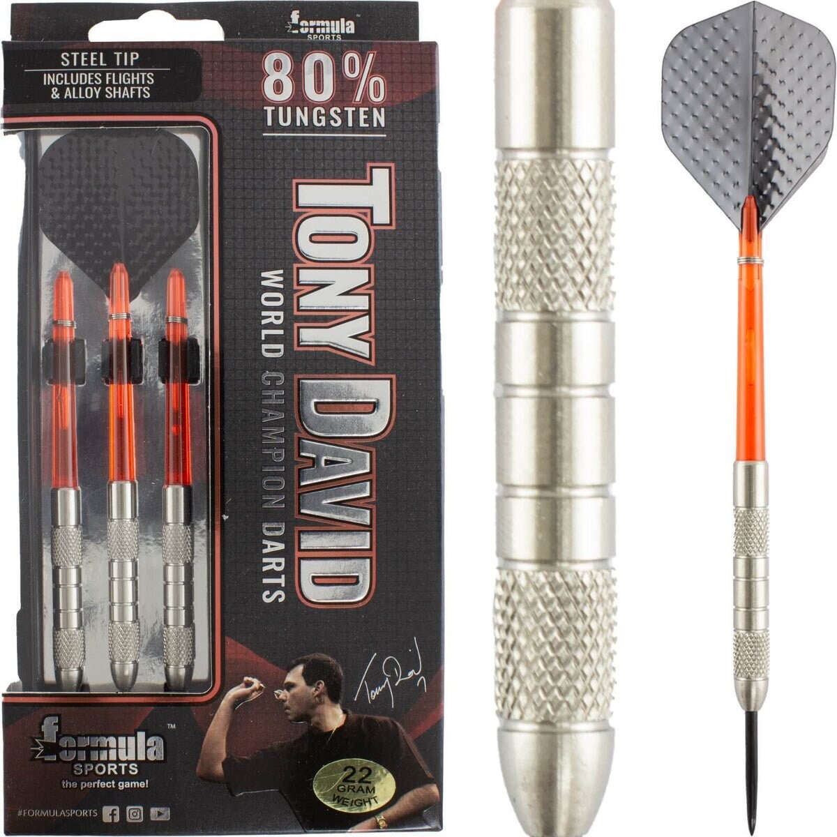 Formula Sports Tony David 80% Wolfram Dartset 22g Steeldarts