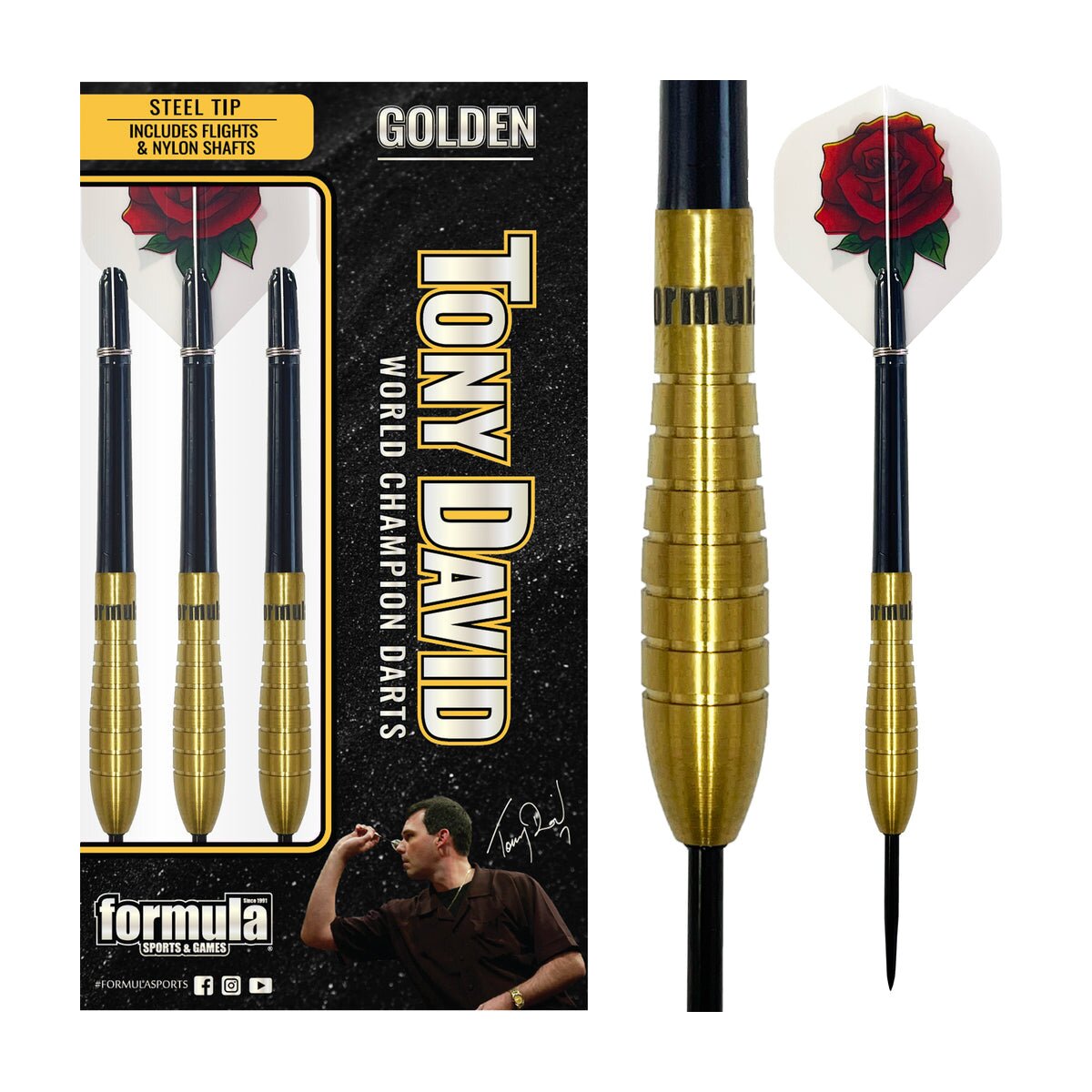Formula Sports Tony David Golden Dartset 25g Steeldarts - Bild 1
