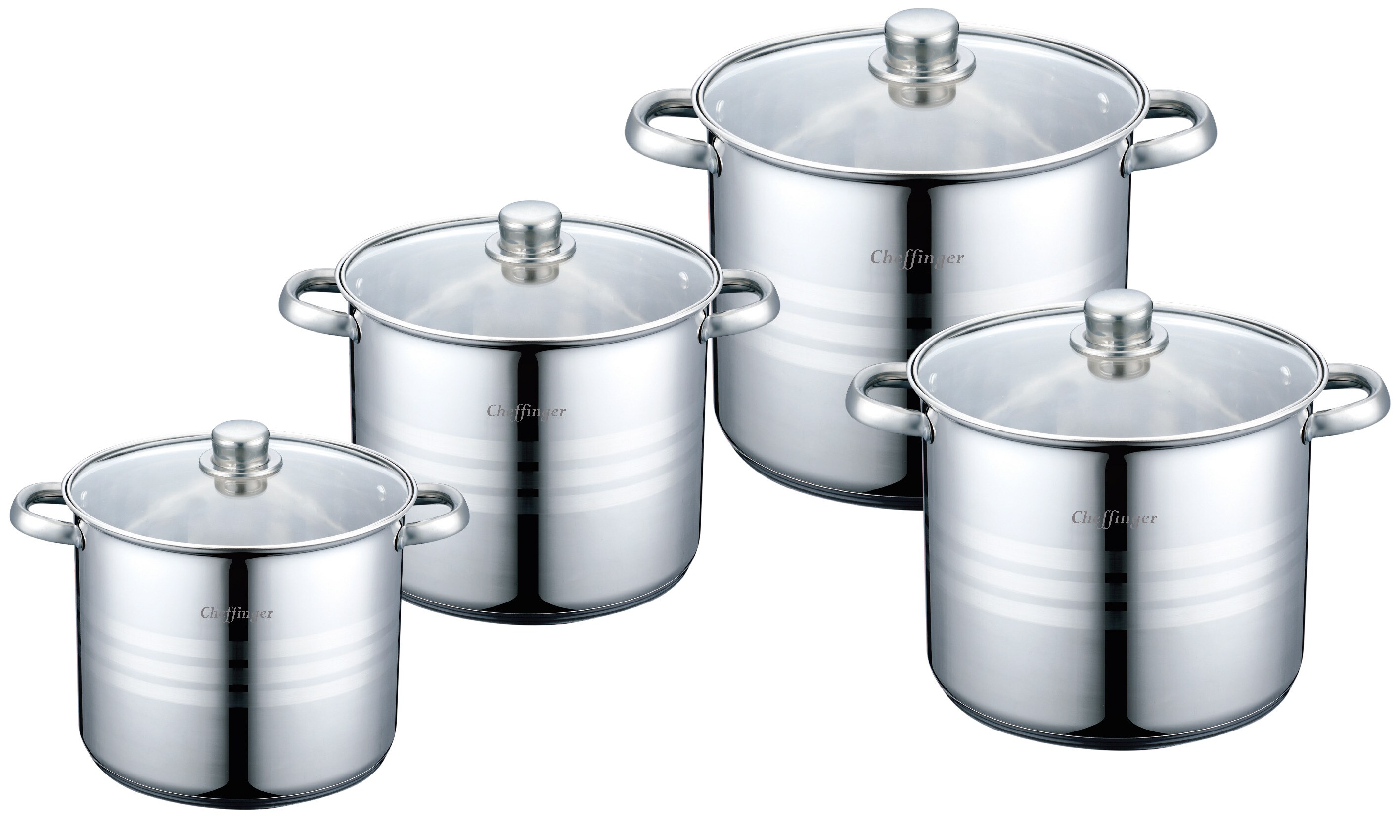 8 tlg Induktion Kochtopf Deckel 22/24/26/28cm - Bild 1