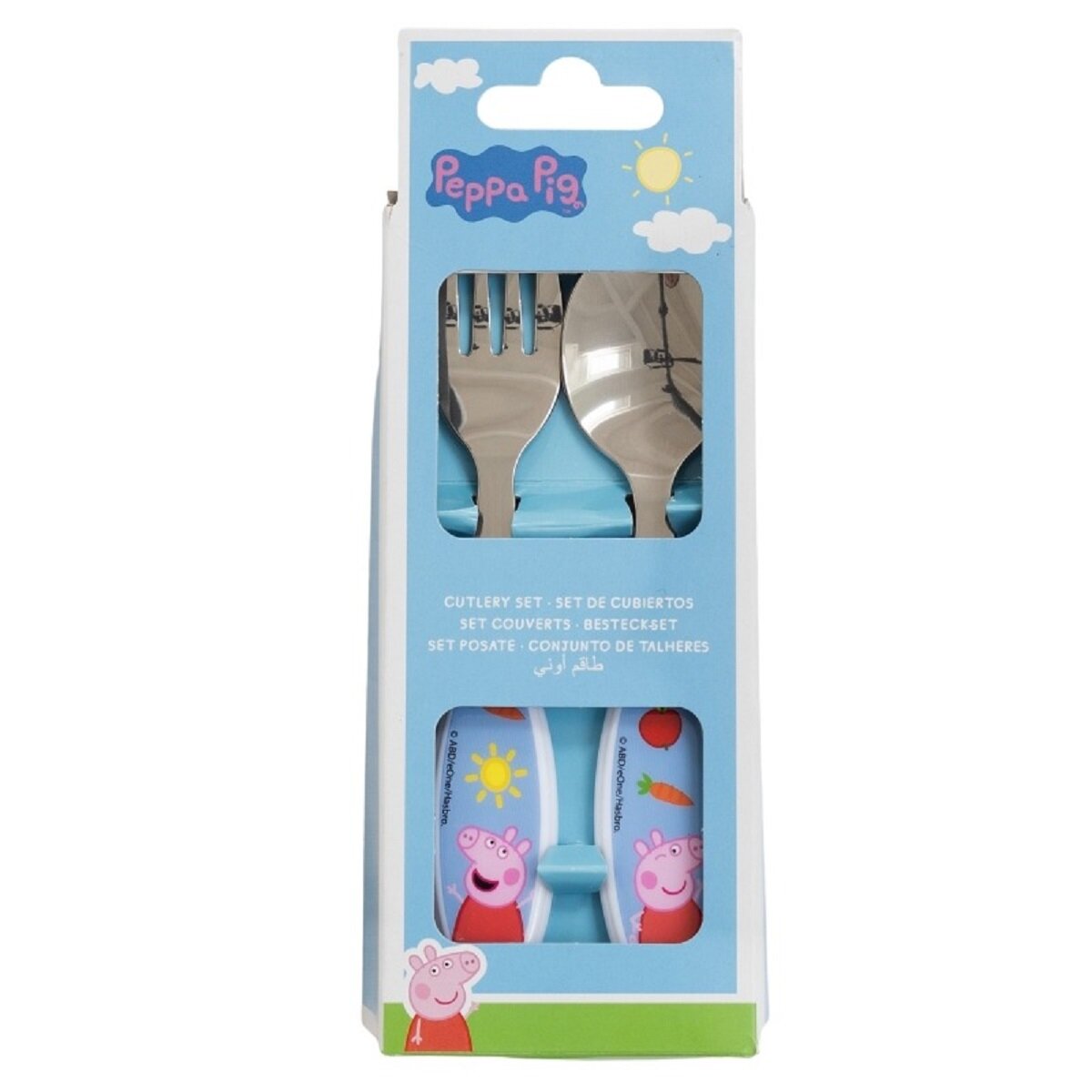 Peppa Pig Kinderbesteck Set 2-teilig &ndash; L&ouml;ffel & Gabel mit Motivgriffen - Bild 1