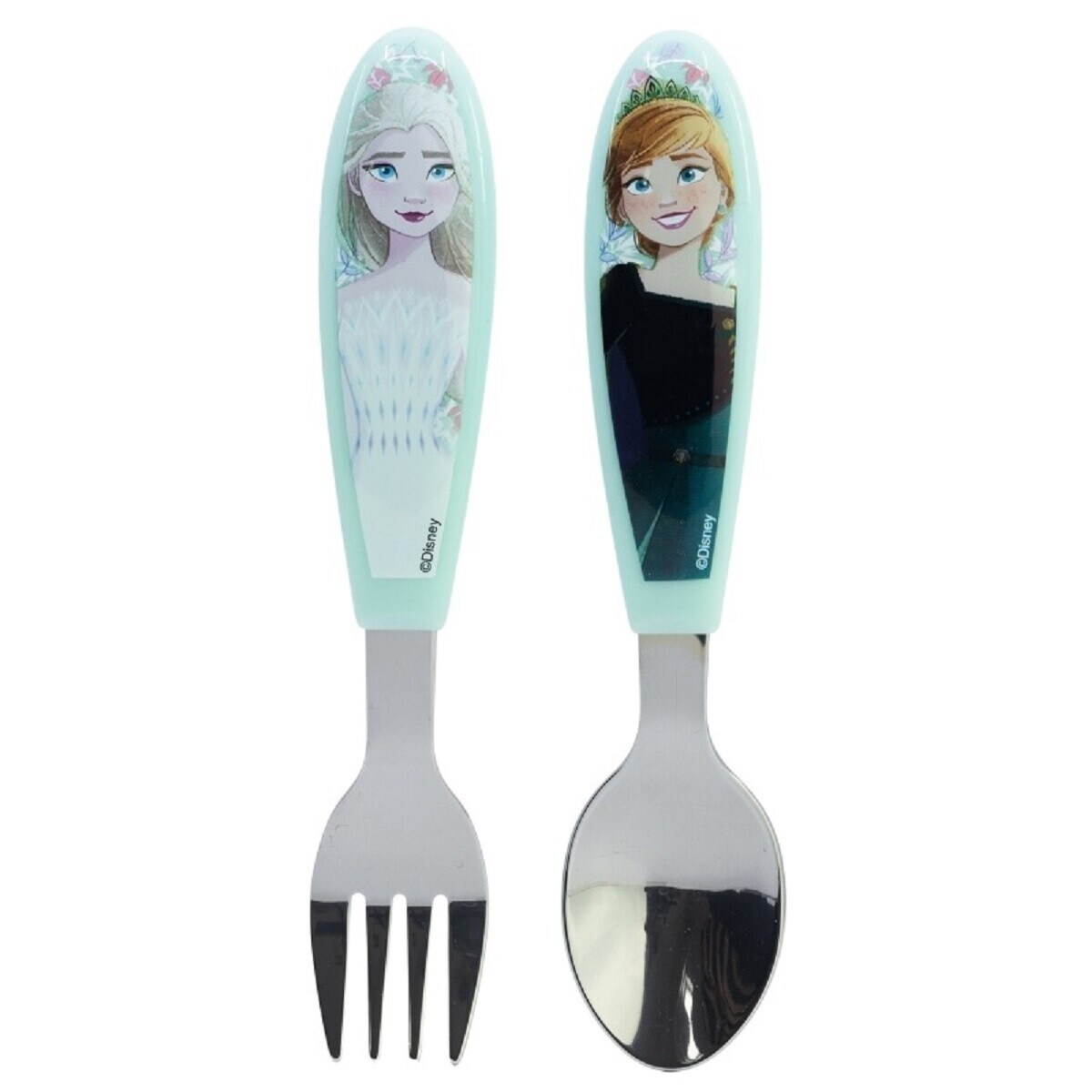 Frozen Kinderbesteck Set 2-teilig &ndash; L&ouml;ffel & Gabel mit Motivgriffen - Bild 1