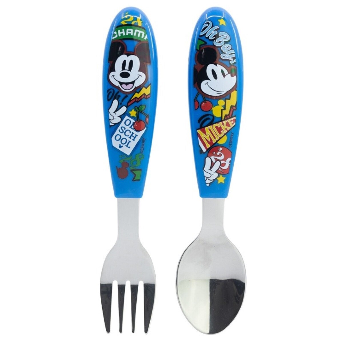 Disney Mickey Mouse Kinderbesteck Set 2-teilig &ndash; L&ouml;ffel & Gabel - Bild 1