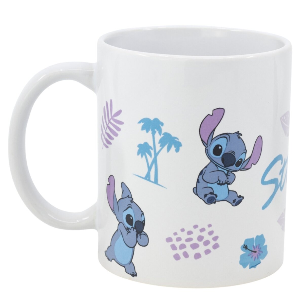 Disney Stitch Tasse 325ml &ndash; Keramikbecher mit Bl&auml;tter-Design im Gesche - Bild 1