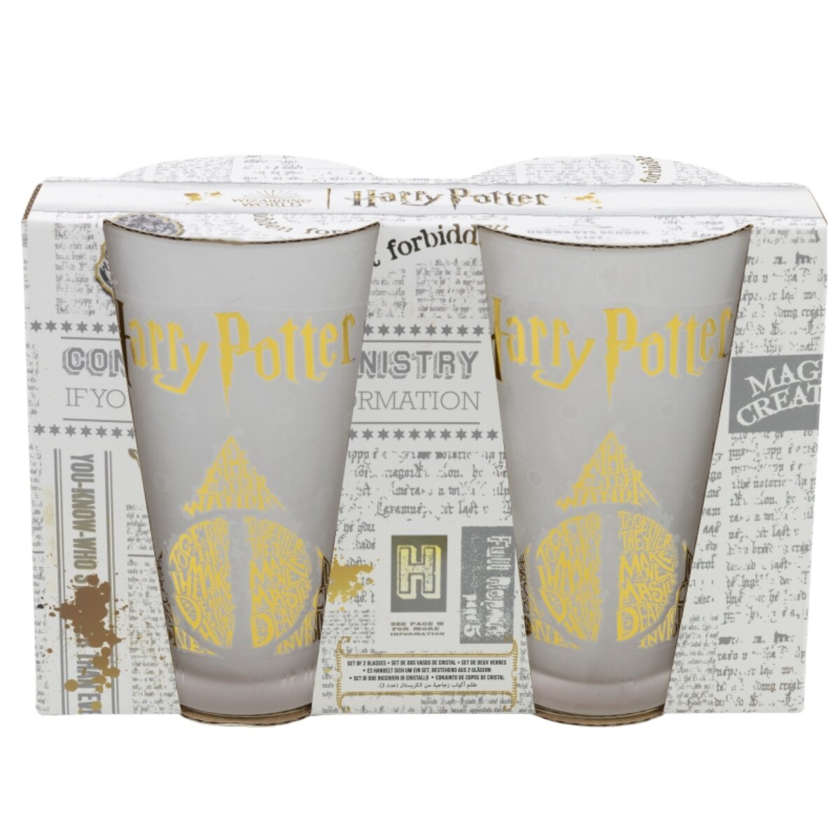 Harry Potter Gl&auml;ser Set 2-teilig 490ml Trinkgl&auml;ser mit Superhelden-Des - Bild 1