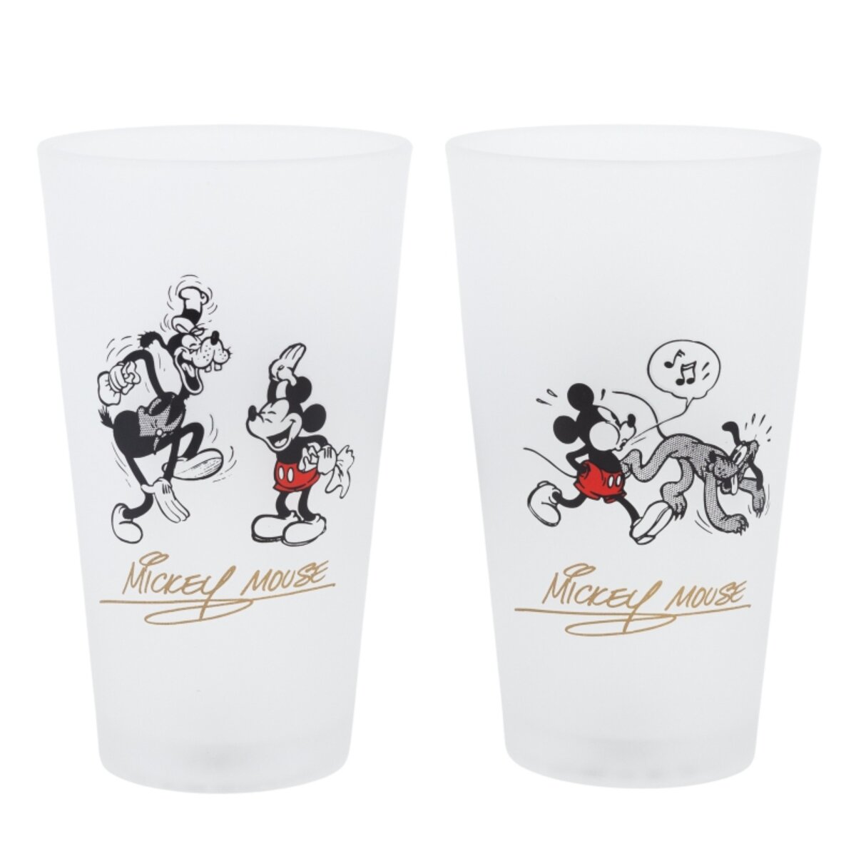 Mickey Mouse Vintage Gl&auml;ser Set 2-teilig 490ml Disney Trinkgl&auml;ser - Bild 1