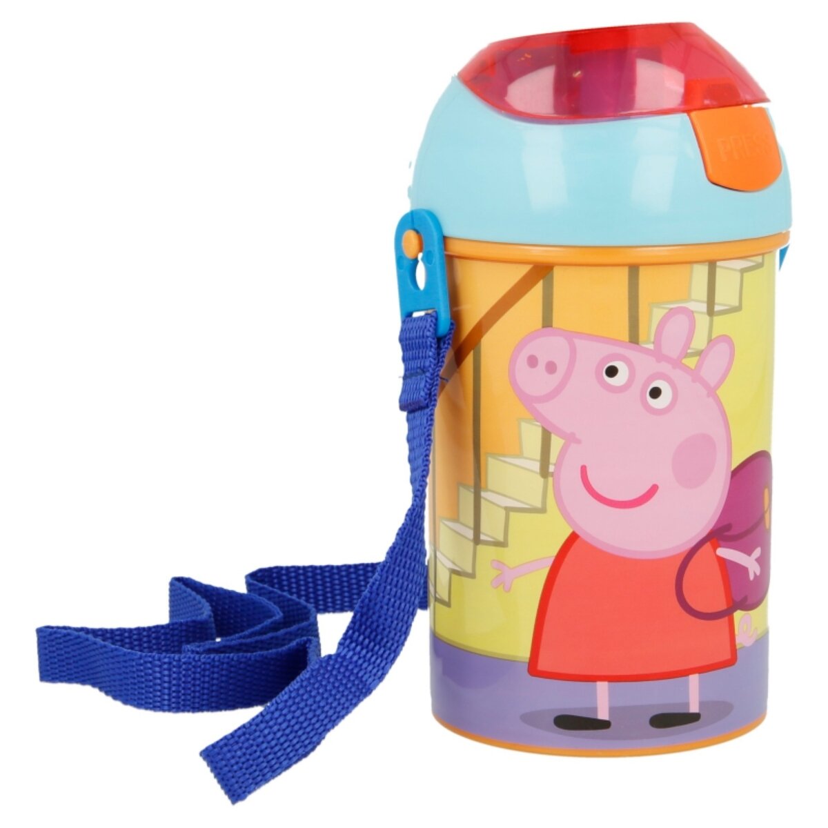 Peppa Pig Flasche f&uuml;r Kindergarten & Schule 450?ml mit Deckel - Bild 1