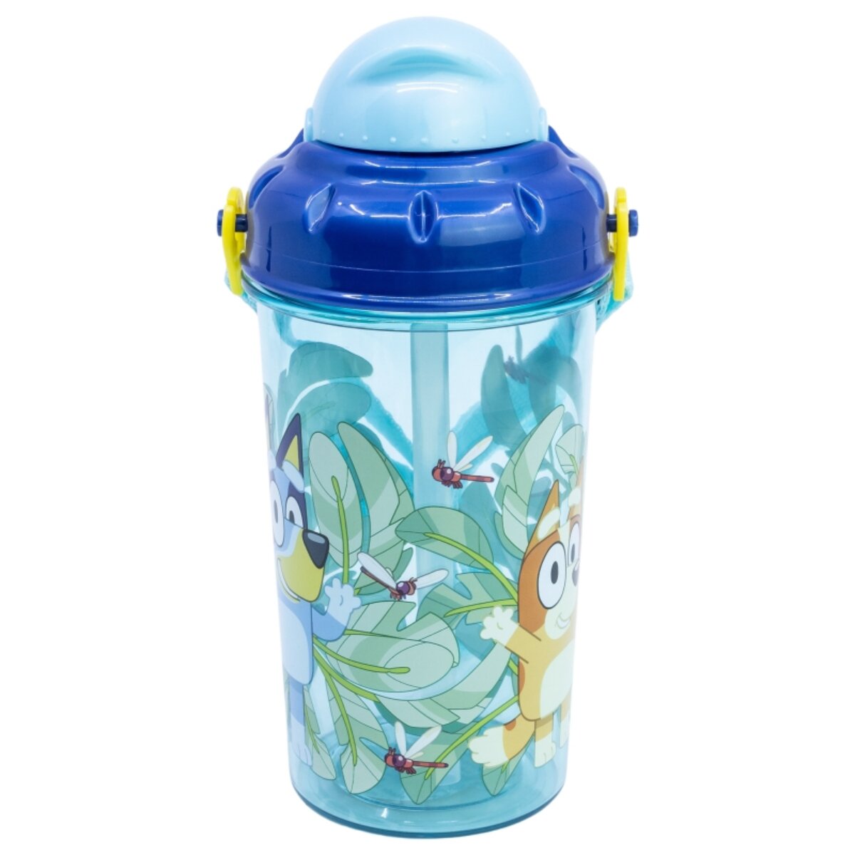 Bluey Kinder Trinkflasche 465?ml mit Strohhalm und Tragegurt - Bild 1