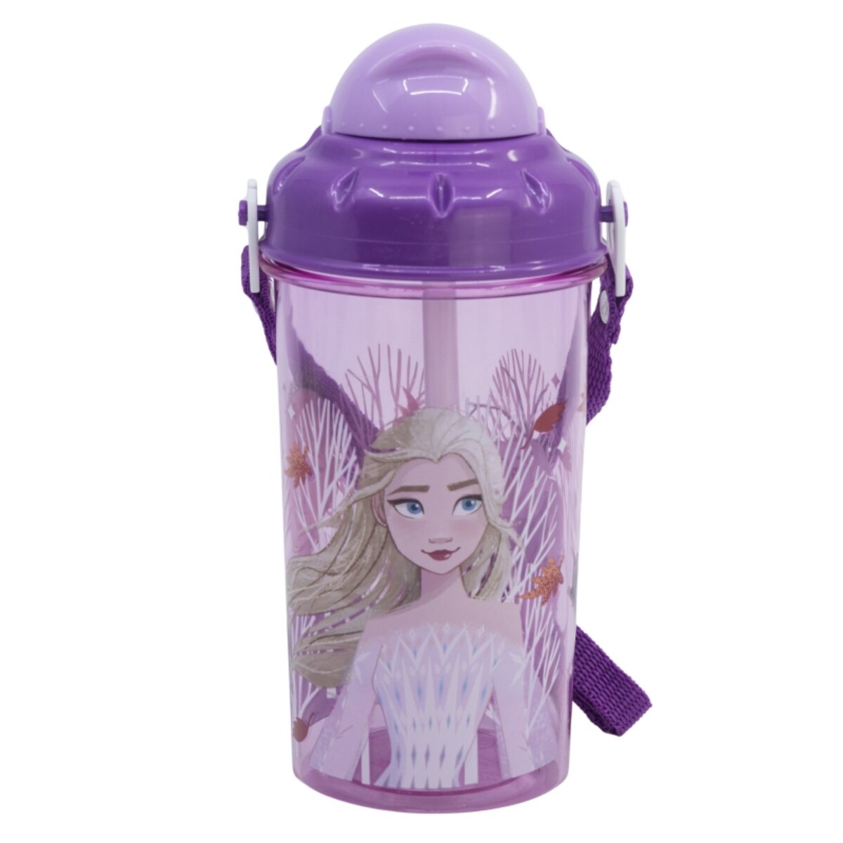 Disney Frozen Kinder Trinkflasche 465?ml mit Strohhalm und Tragegurt - Bild 1