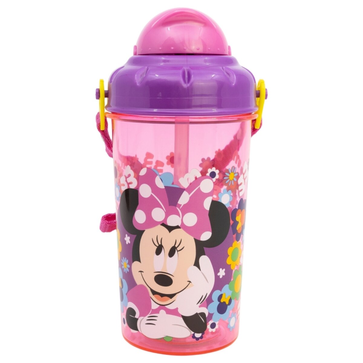 Disney Minnie Kinder Trinkflasche 465?ml mit Strohhalm und Tragegurt - Bild 1