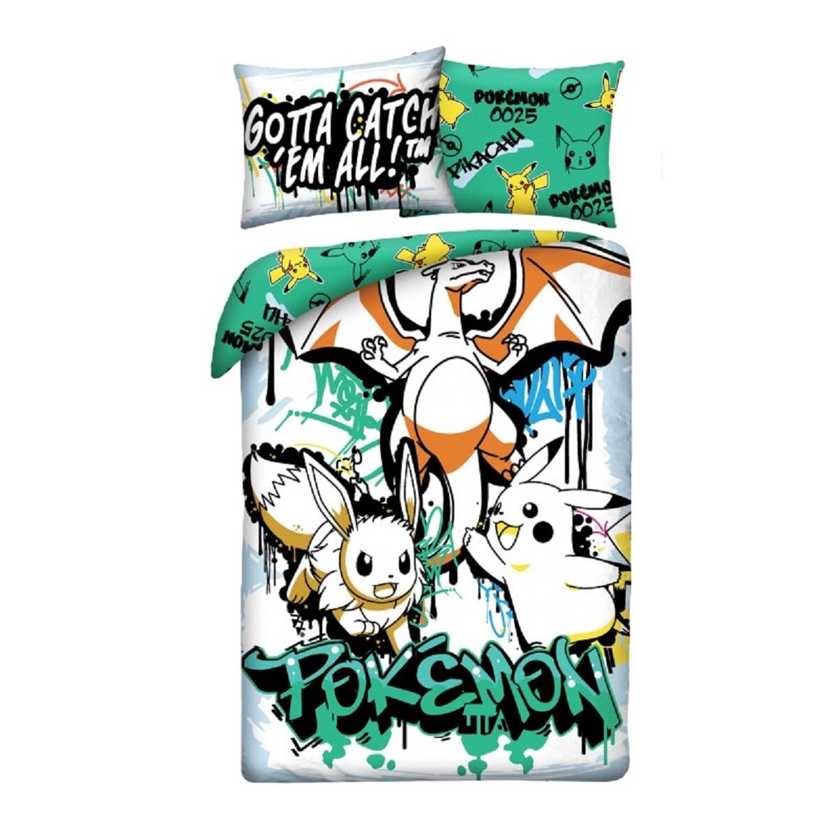 Pok&eacute;mon Bettw&auml;sche Set Mikrofaser Bettdeckenbezug 140&times;200 cm 70&times;90 cm - Bild 1
